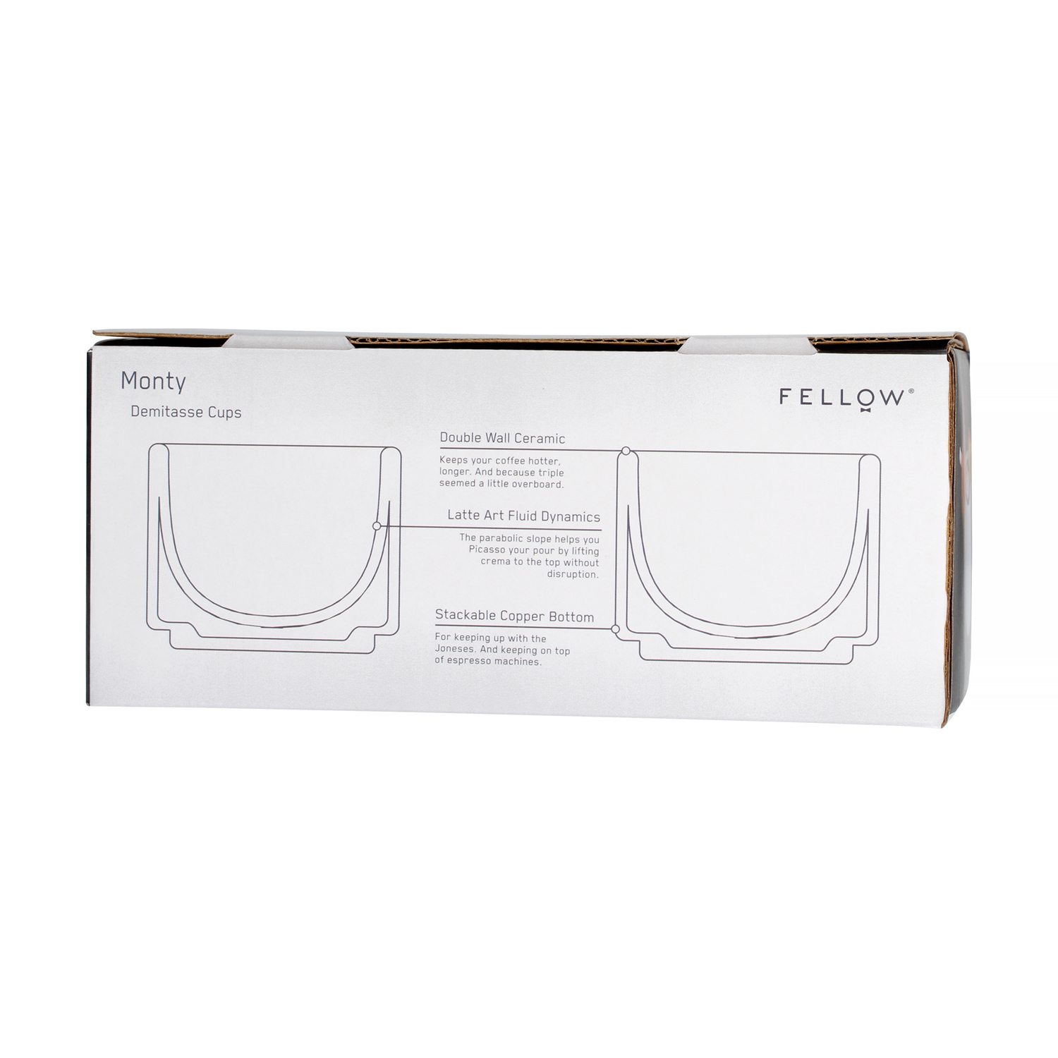 Fellow Monty Espresso Cup - White - 90 ml (3oz) - Set of 2