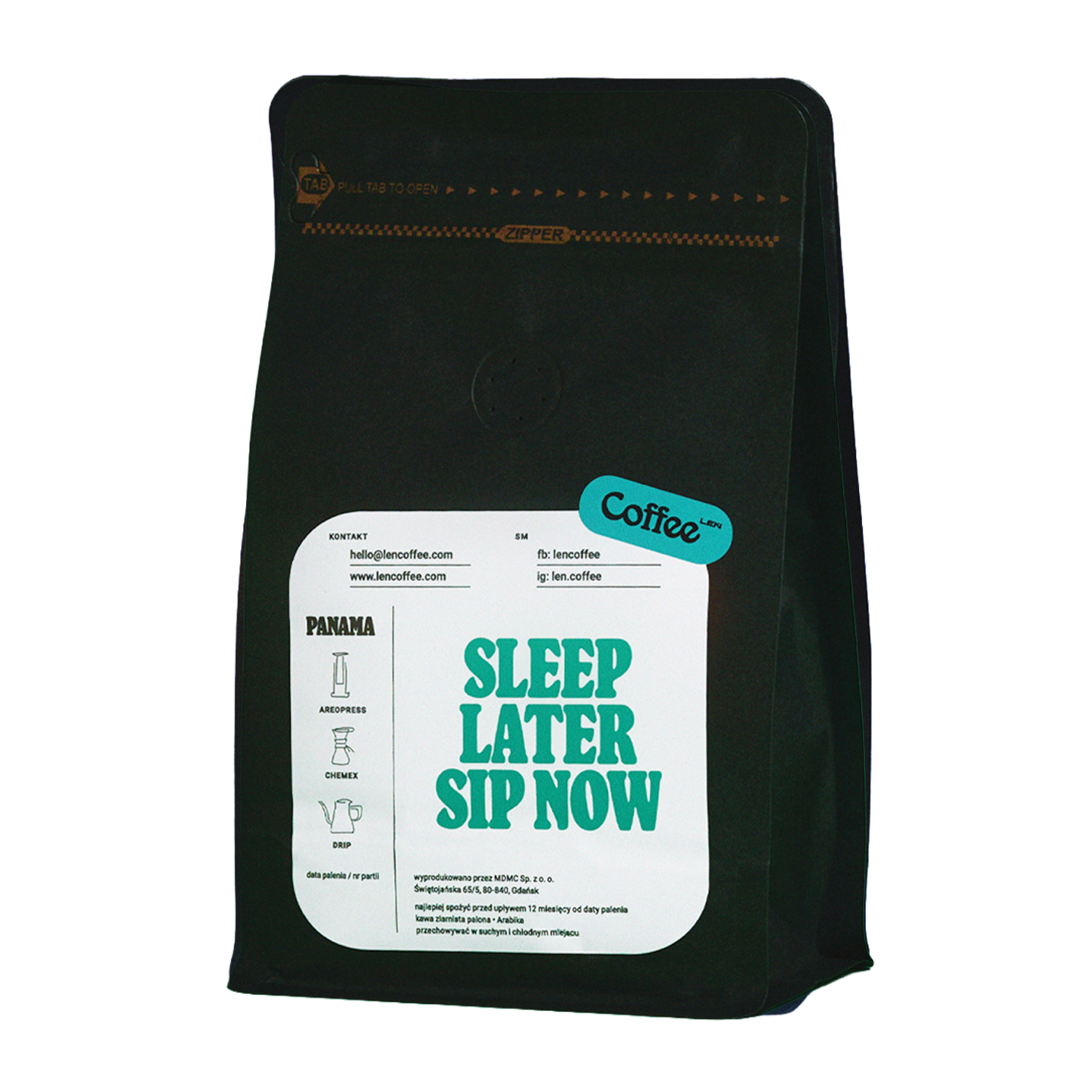 Leń Coffee - kawa ziarnista Panama Finca Hartman Washed Filter 250 g