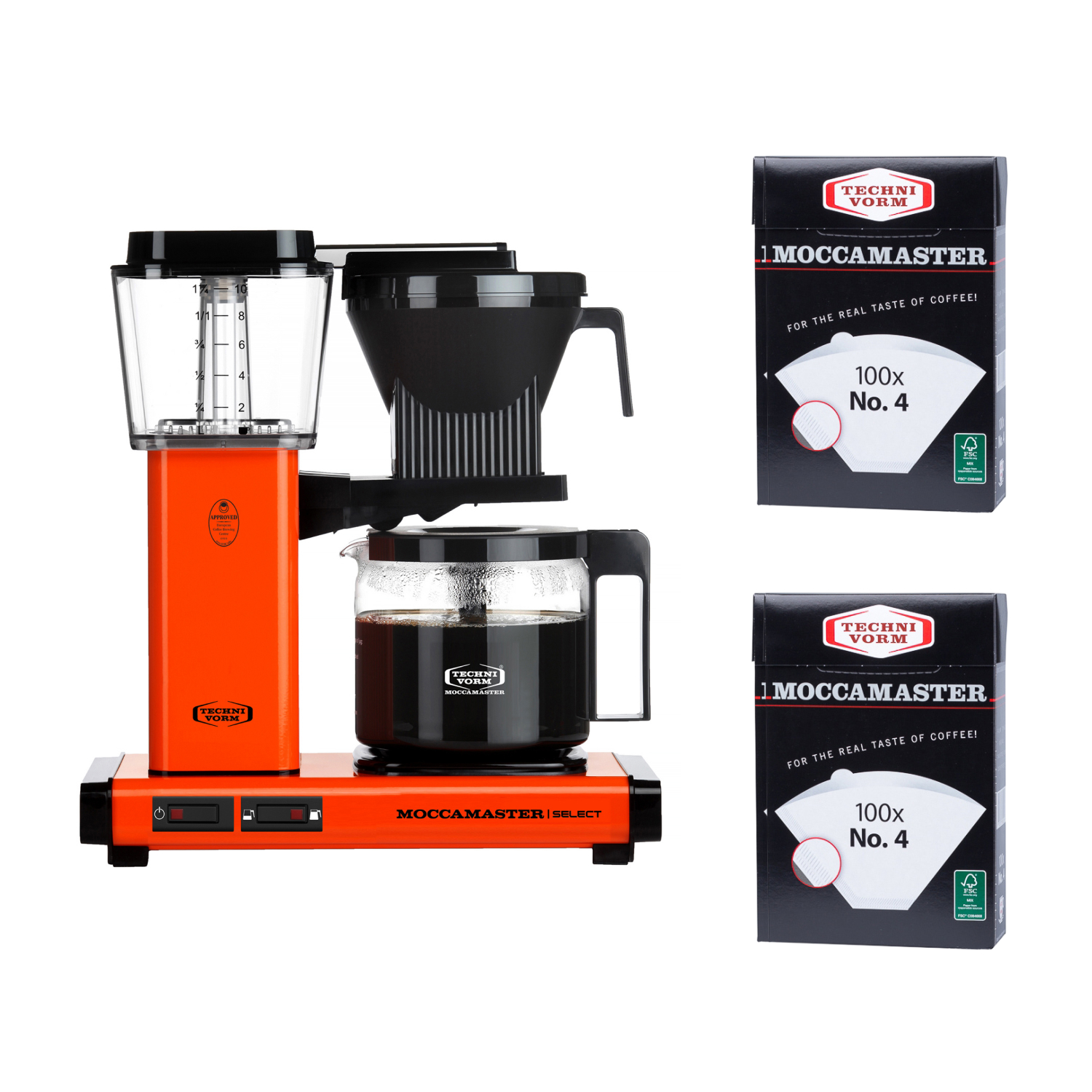 Set Moccamaster KBG 741 Select - Orange + 2x Filters nr 4