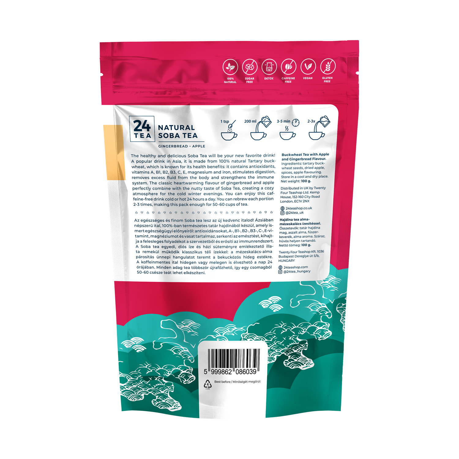 24Tea - Gingerbread Apple Soba Tea 100 g