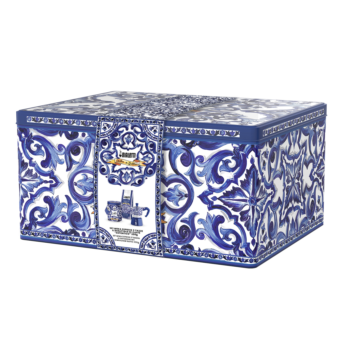 Bialetti Dolce & Gabbana - Zestaw Mediterranean Moka Express 3tz + Kawa mielona Moka Perfetto Irresistible 200 g