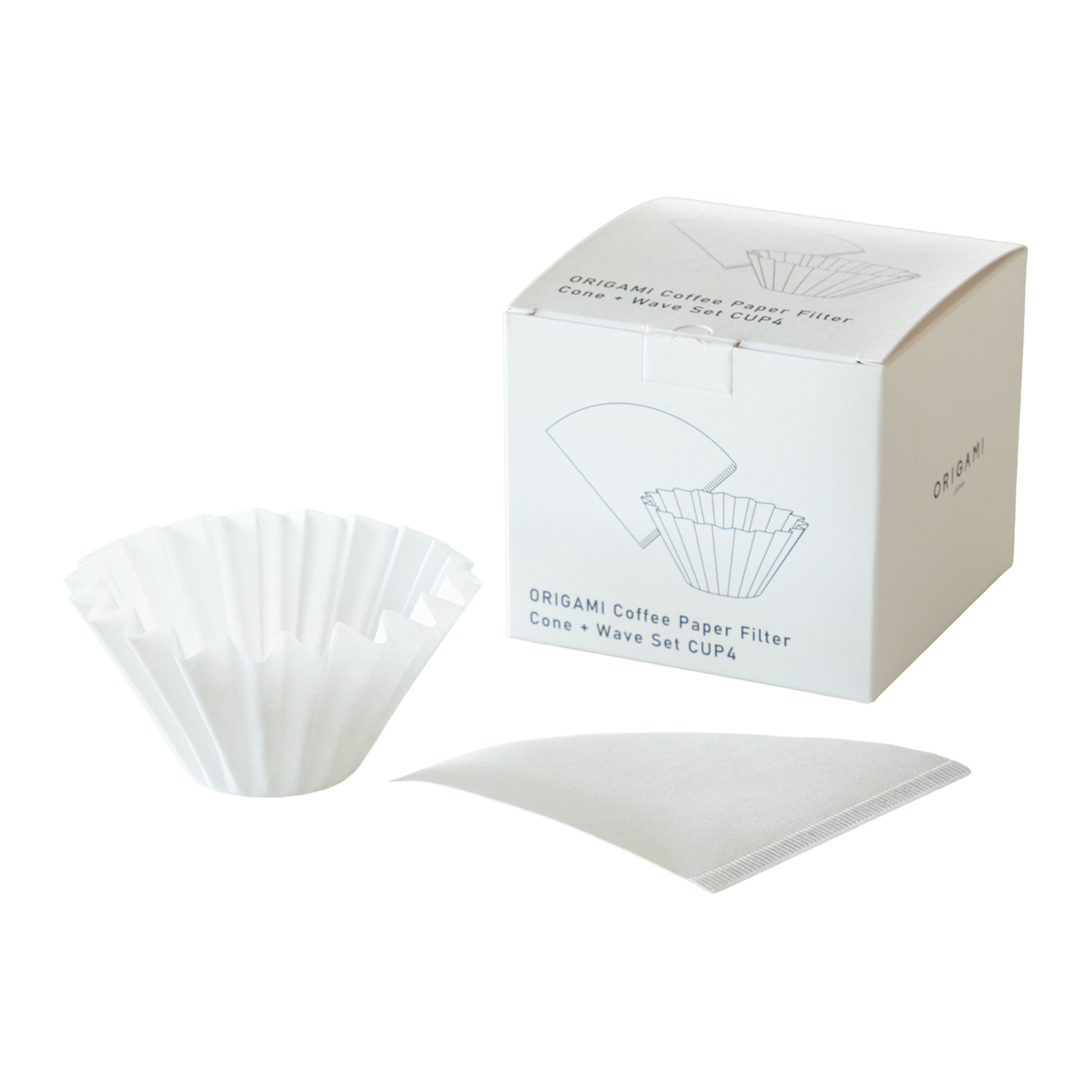 ORIGAMI - Set of Paper Filters M + Paper Filters M with a flat bottom 2-4 fil. 100 Pieces