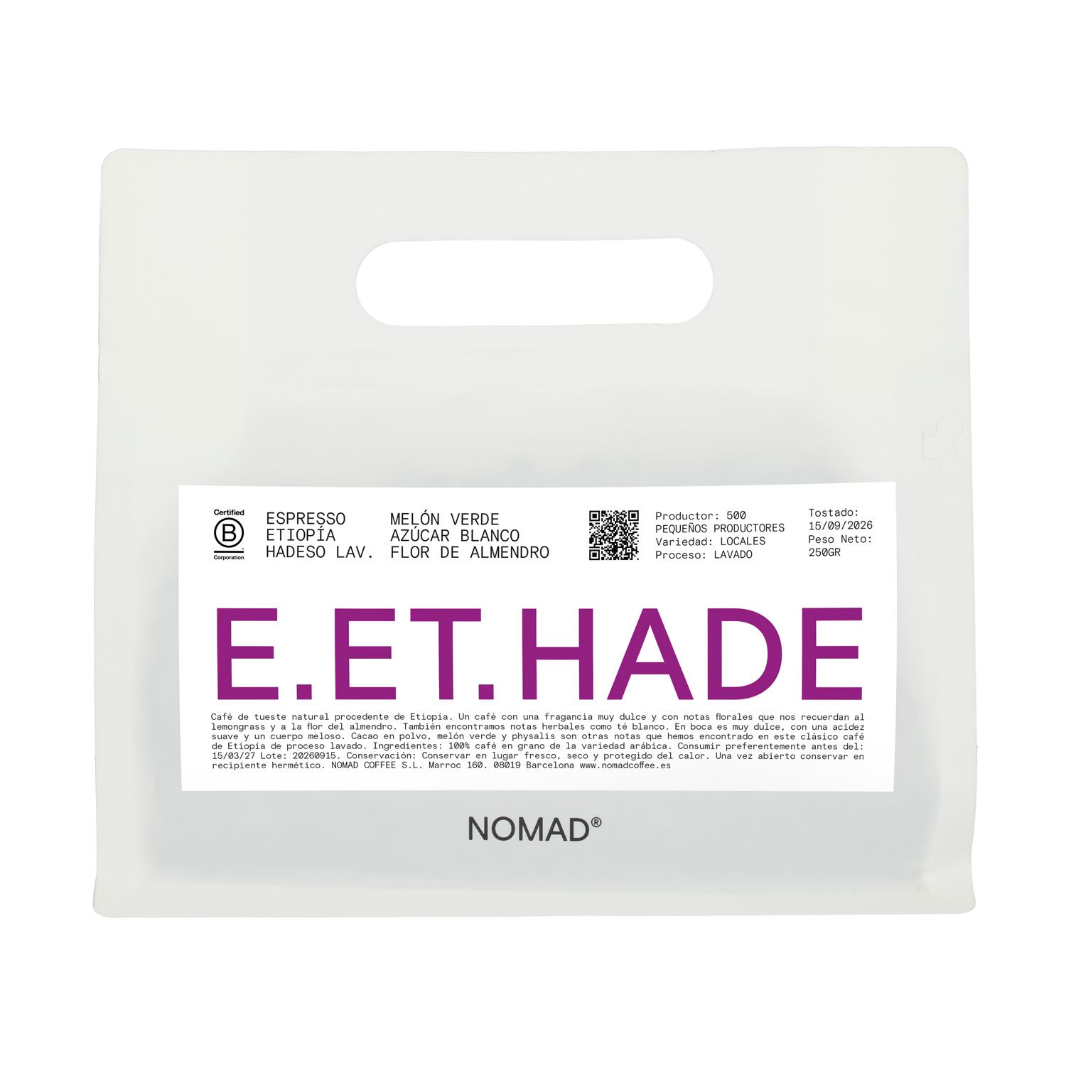 Nomad - kawa ziarnista Etiopia Shakiso Hadeso Washed Espresso 250 g