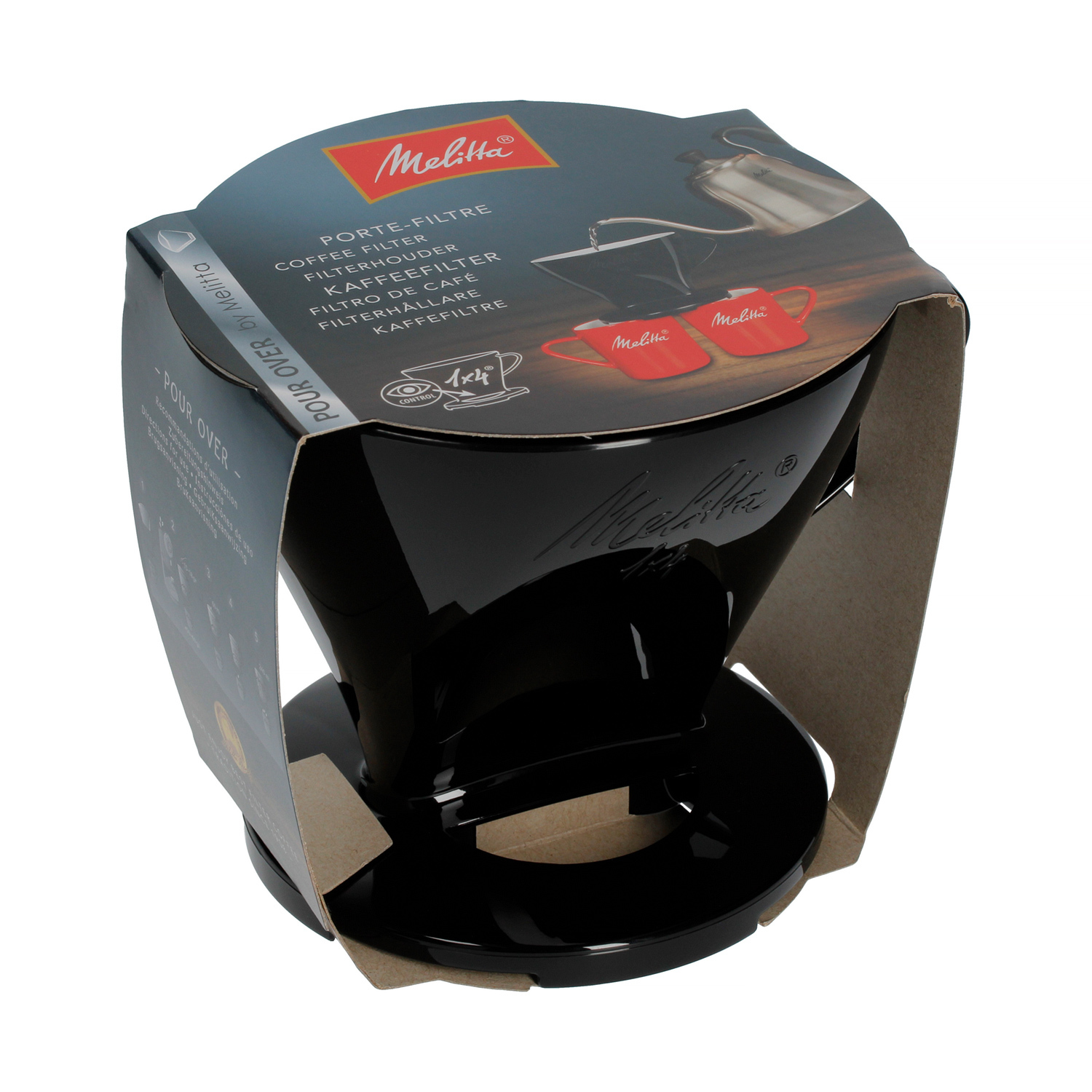 Melitta - Plastikowy dripper do kawy 1x4 Czarny