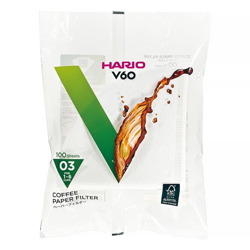 Hario filtry papierowe do dripa V60-03 - 100 sztuk