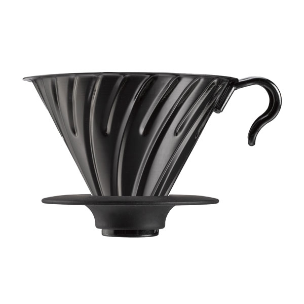 Hario metalowy Drip V60-02 czarny z silikonową podstawką