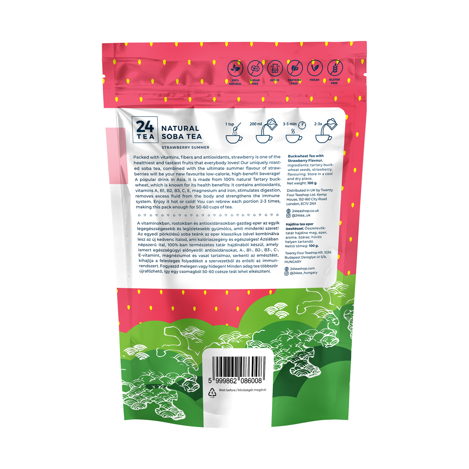 24Tea - Strawberry Summer Soba Tea 100 g