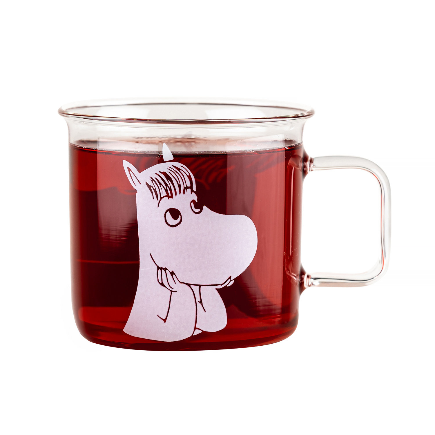 Moomin - Snorkmaiden Glass Mug 350ml Transparent with White Print