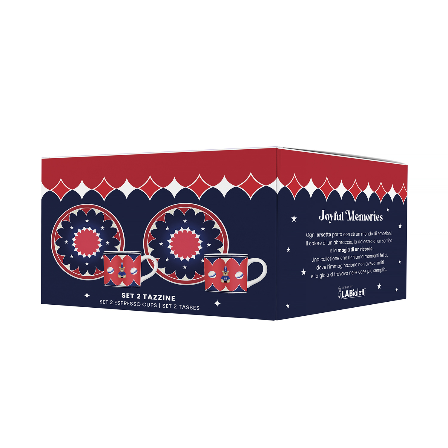 Bialetti - Joyful Christmas Set of 2 Espresso Cups and Saucers