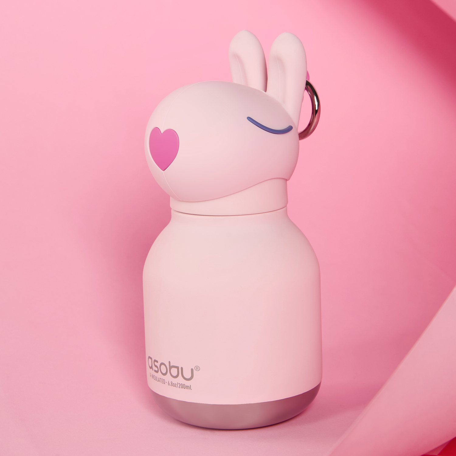 Asobu - Mini Bestie Królik - Butelka termiczna ze słomką 200 ml