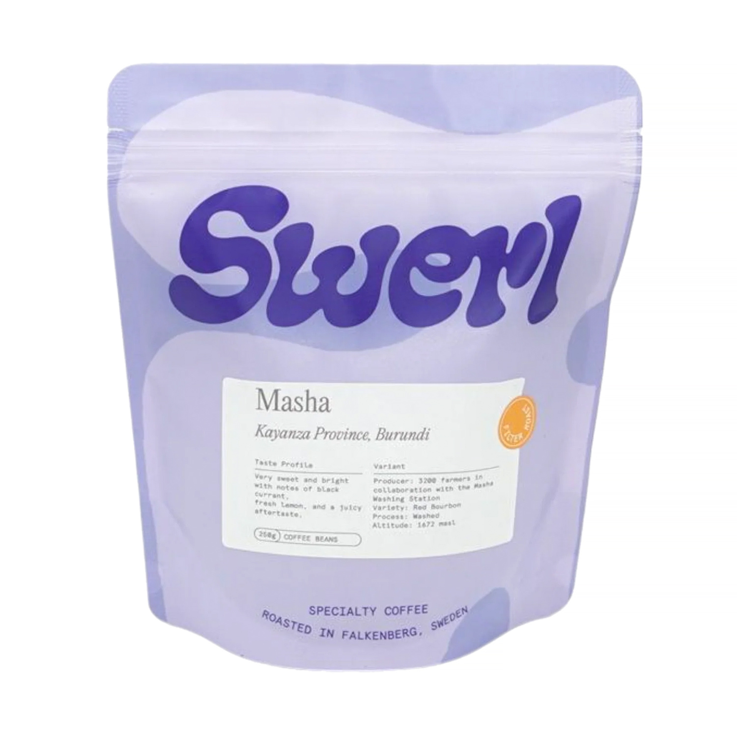 Swerl Coffee - kawa ziarnista Burundi Masha Washed Filter 250 g