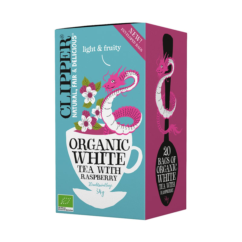 Clipper - Organic White Tea with Raspberry - Herbata 20 Torebek