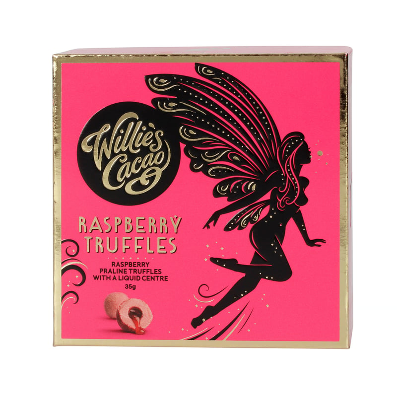 Willie's Cacao - Czekoladki - Praline Truffles White Chocolate with Raspberry 35g