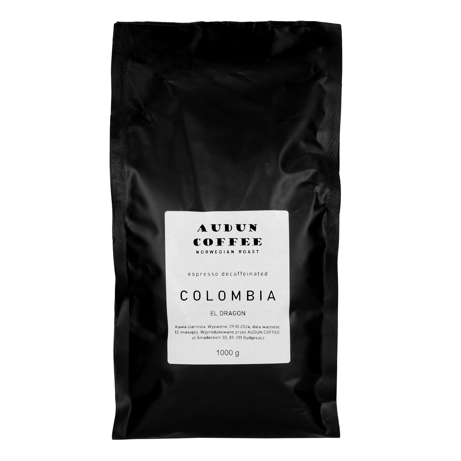 Audun Coffee - Colombia El Dragon Washed Decaf Espresso 1kg