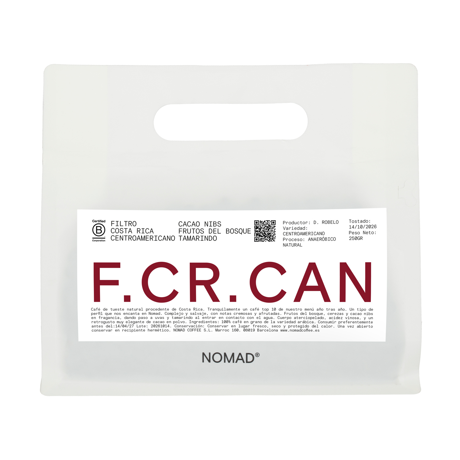 Nomad Coffee - Costa Rica Central American Natural Anaerobic Filter 250 g