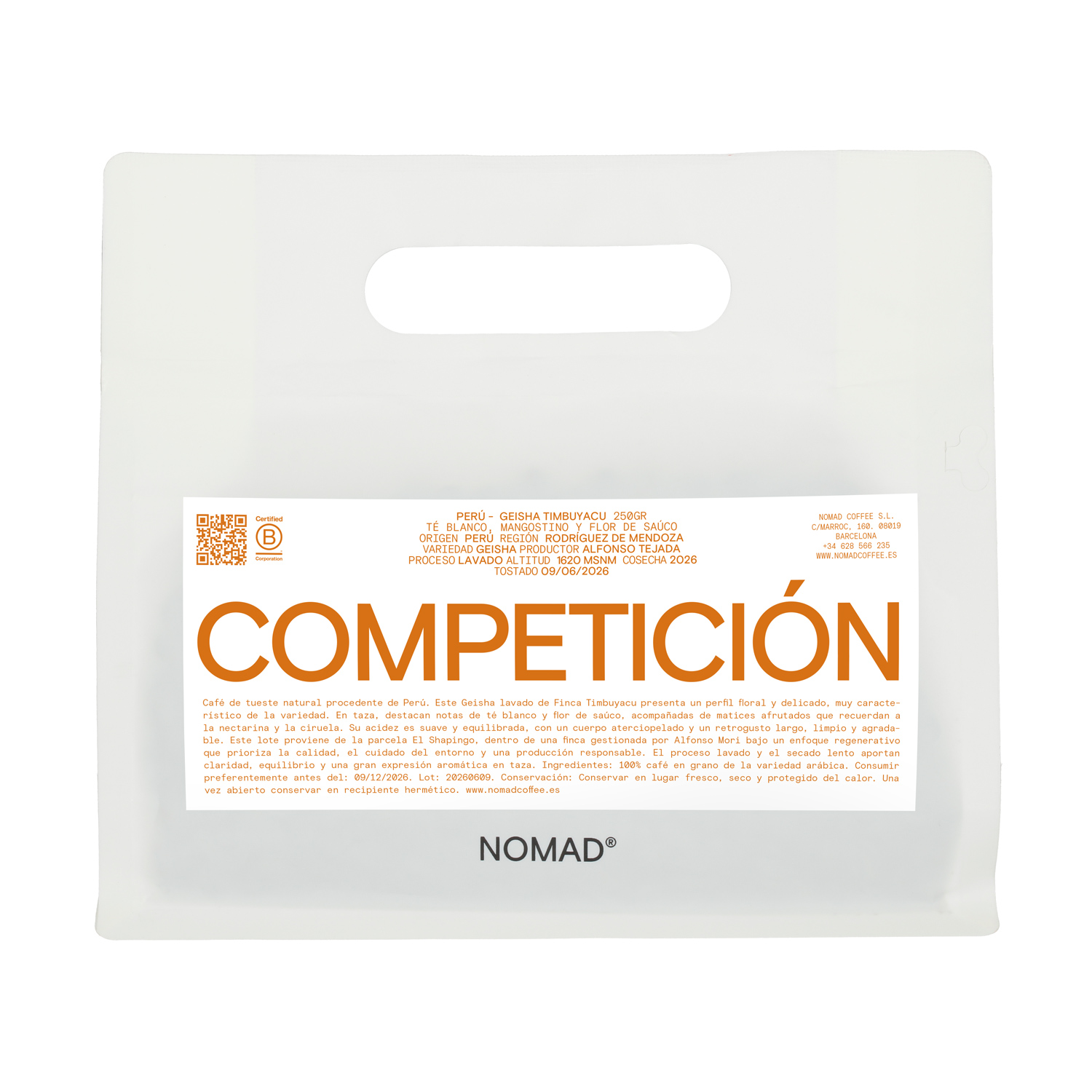 Nomad - Peru Geisha Timbuyaku Washed Filter 250 g