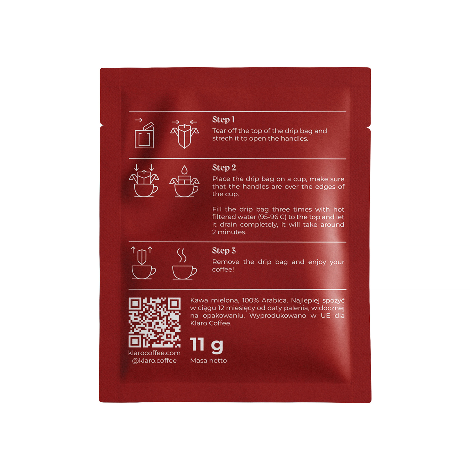 Klaro - kawa w saszetkach Rwanda Gatare Drip Bag - 1 saszetka 11 g