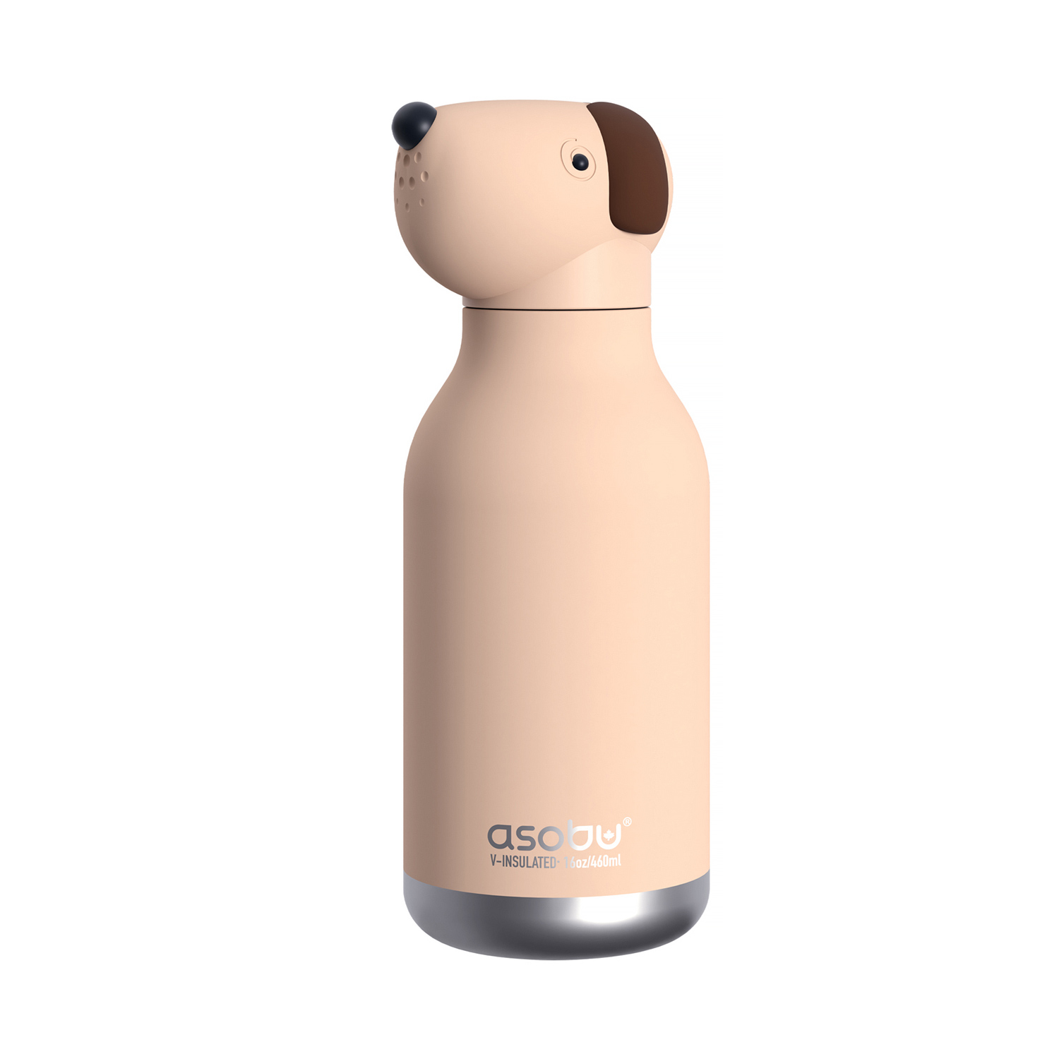 Asobu - Bestie Brązowy Pies - Butelka termiczna ze słomką 460 ml