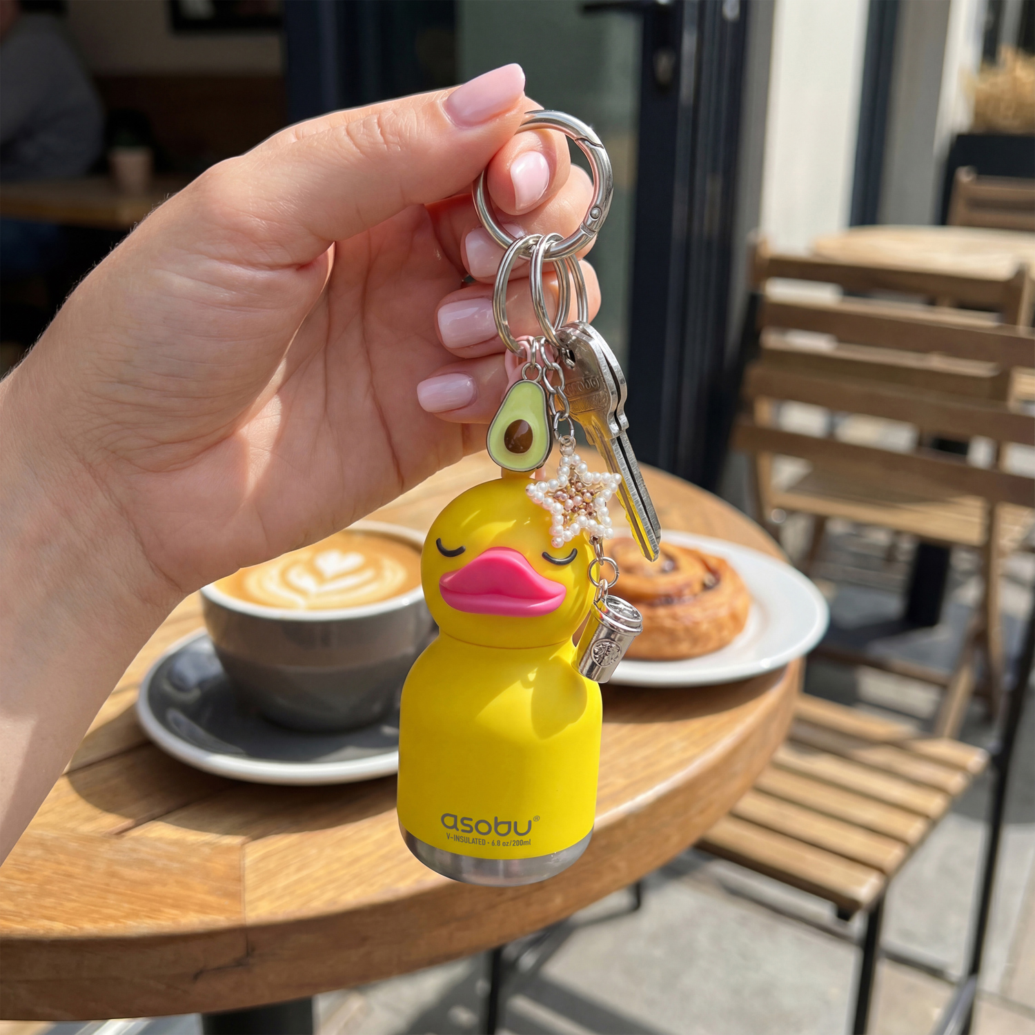 Asobu - Mini Bestie Kaczka - Butelka termiczna ze słomką 200ml