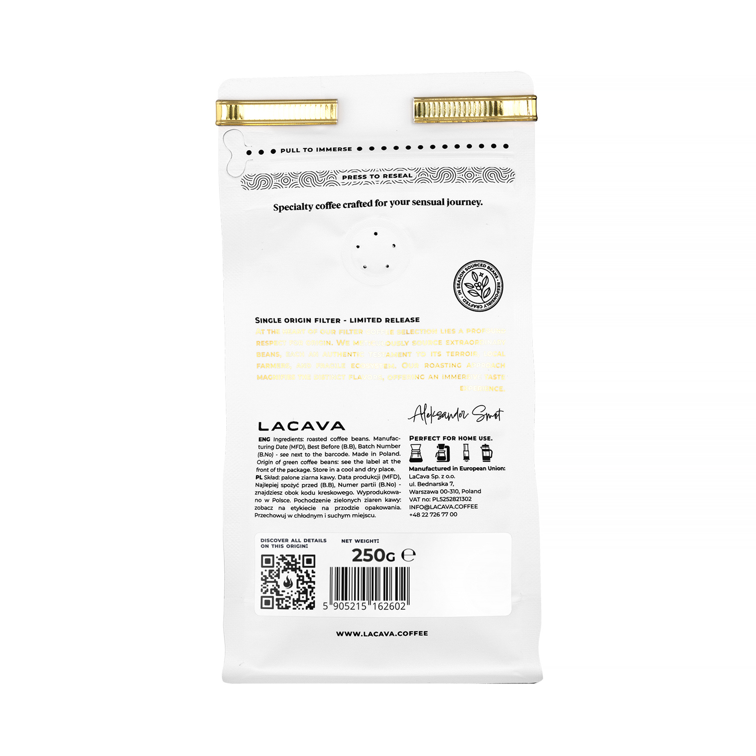 LaCava - kawa ziarnista Kenia Kiambara Washed Filter 250 g