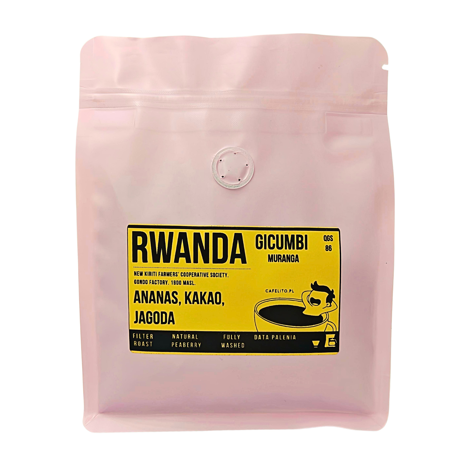 Cafelito - kawa ziarnista Rwanda Gicumbi Natural Filter 250 g