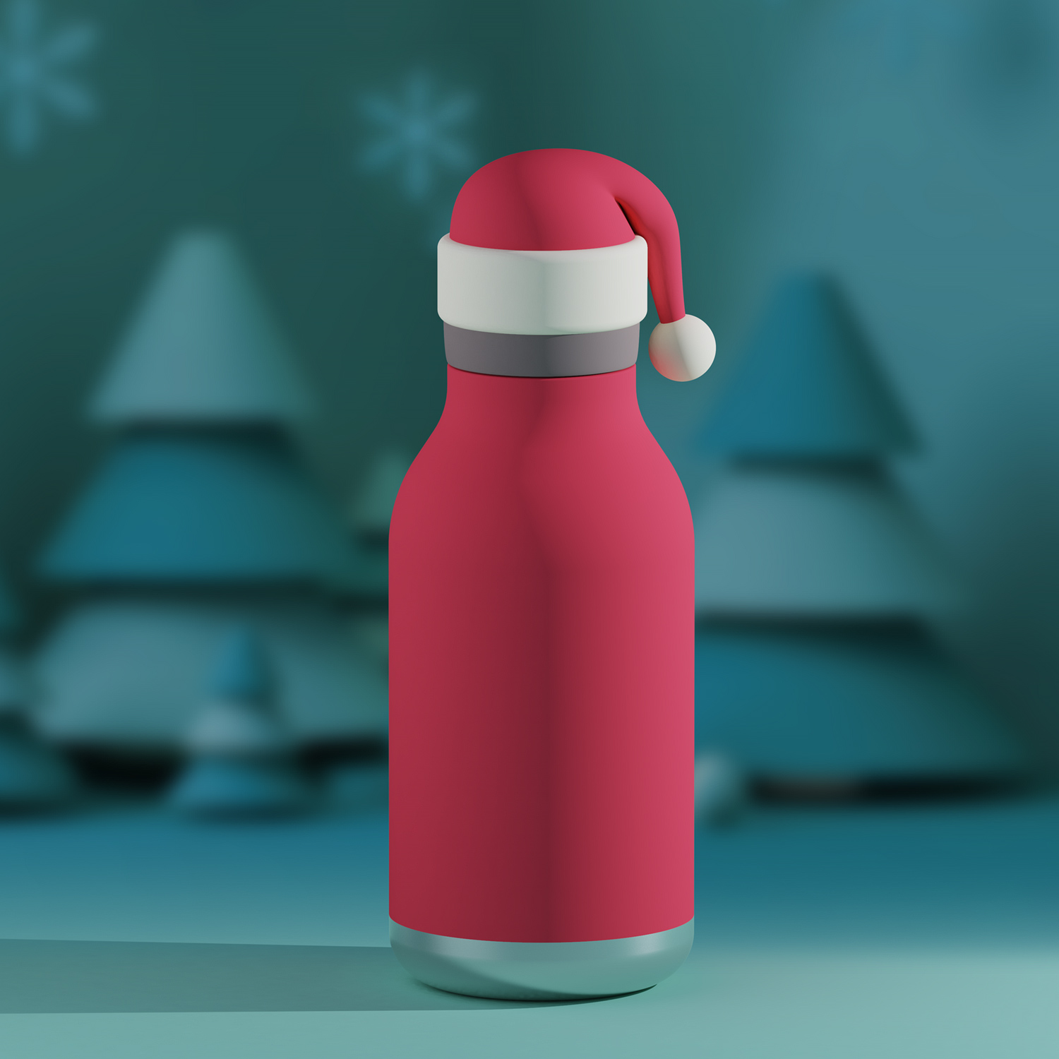 Asobu - Bestie Santa - 460 ml Insulated Bottle with Straw