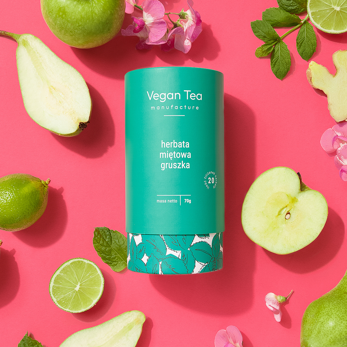 Vegan Tea - floral and fruit infusion Mint Pear - Loose Tea 70 g