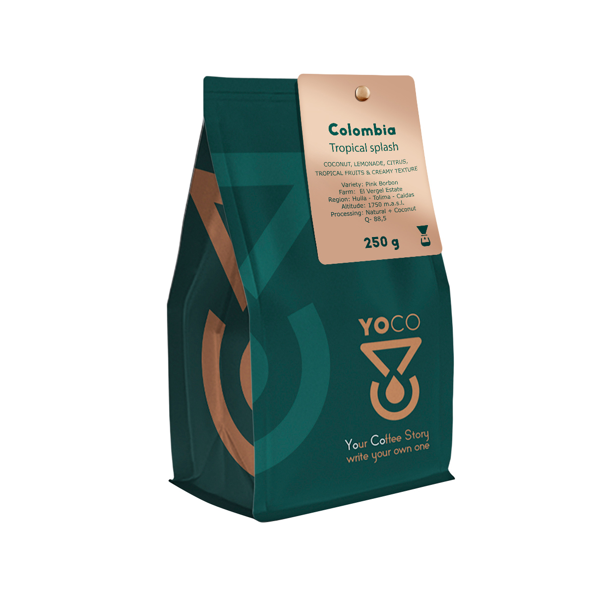 YOCO - Colombia Tropical splash Natural Coconut Filter 250 g