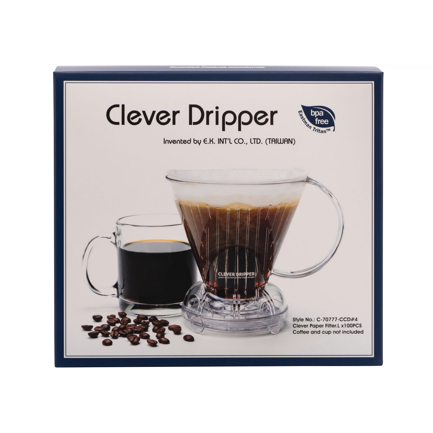 Clever Dripper - Zaparzacz do kawy L 500ml koralowy + 100 filtrów