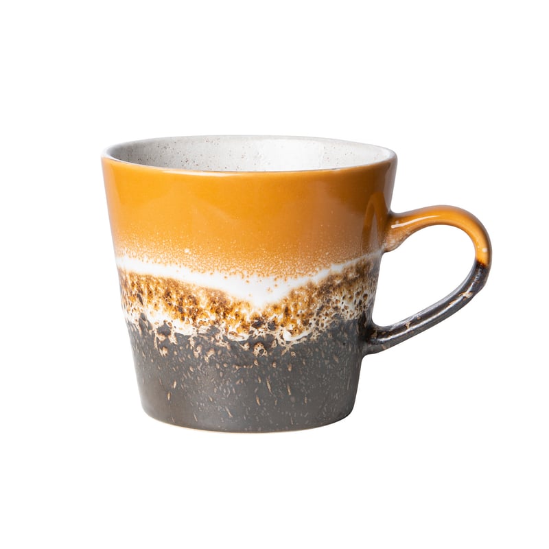 HKliving - Kubek ceramiczny Cappuccino 70s Fire 300ml