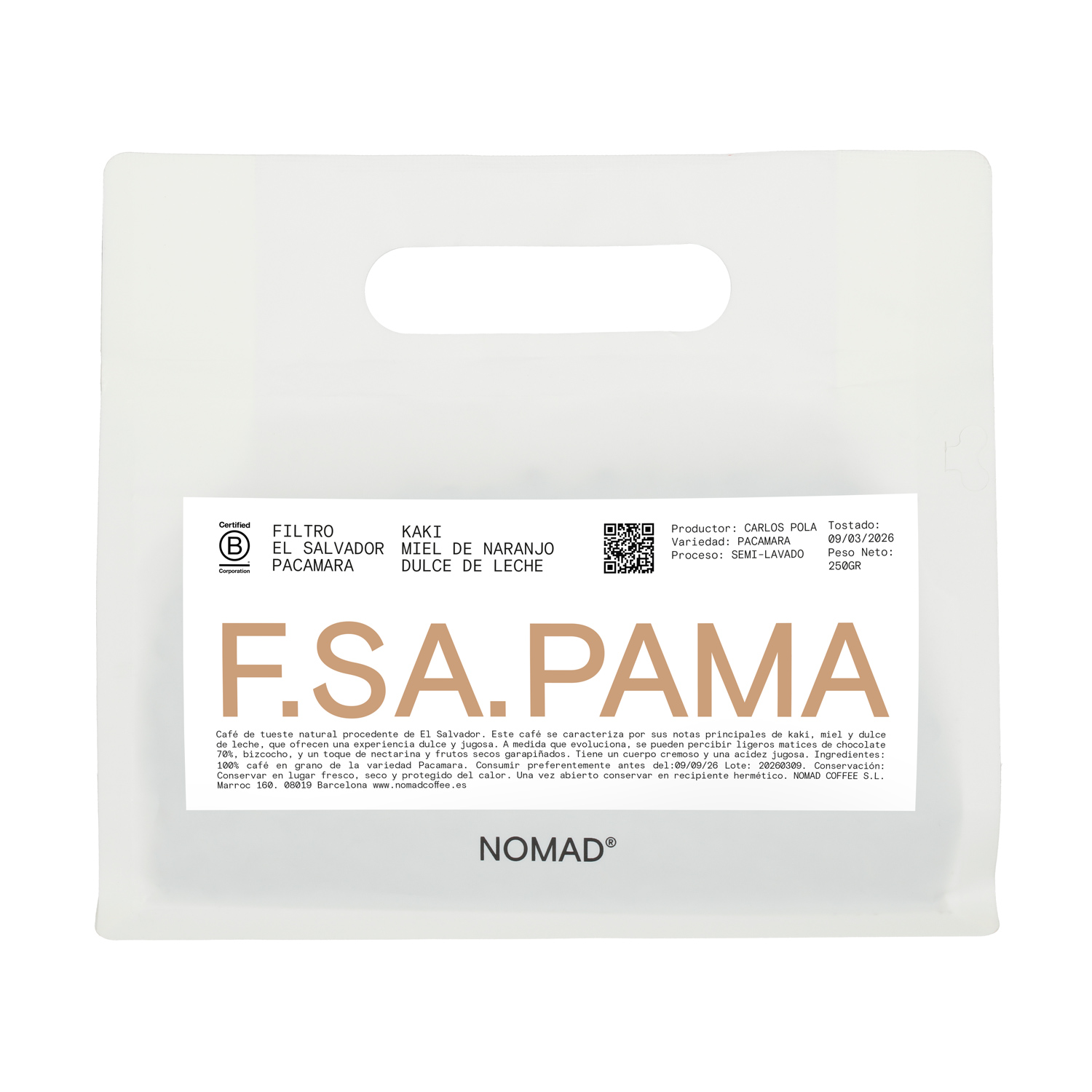 Nomad - Salwador Pacamara Washed Filter 250g