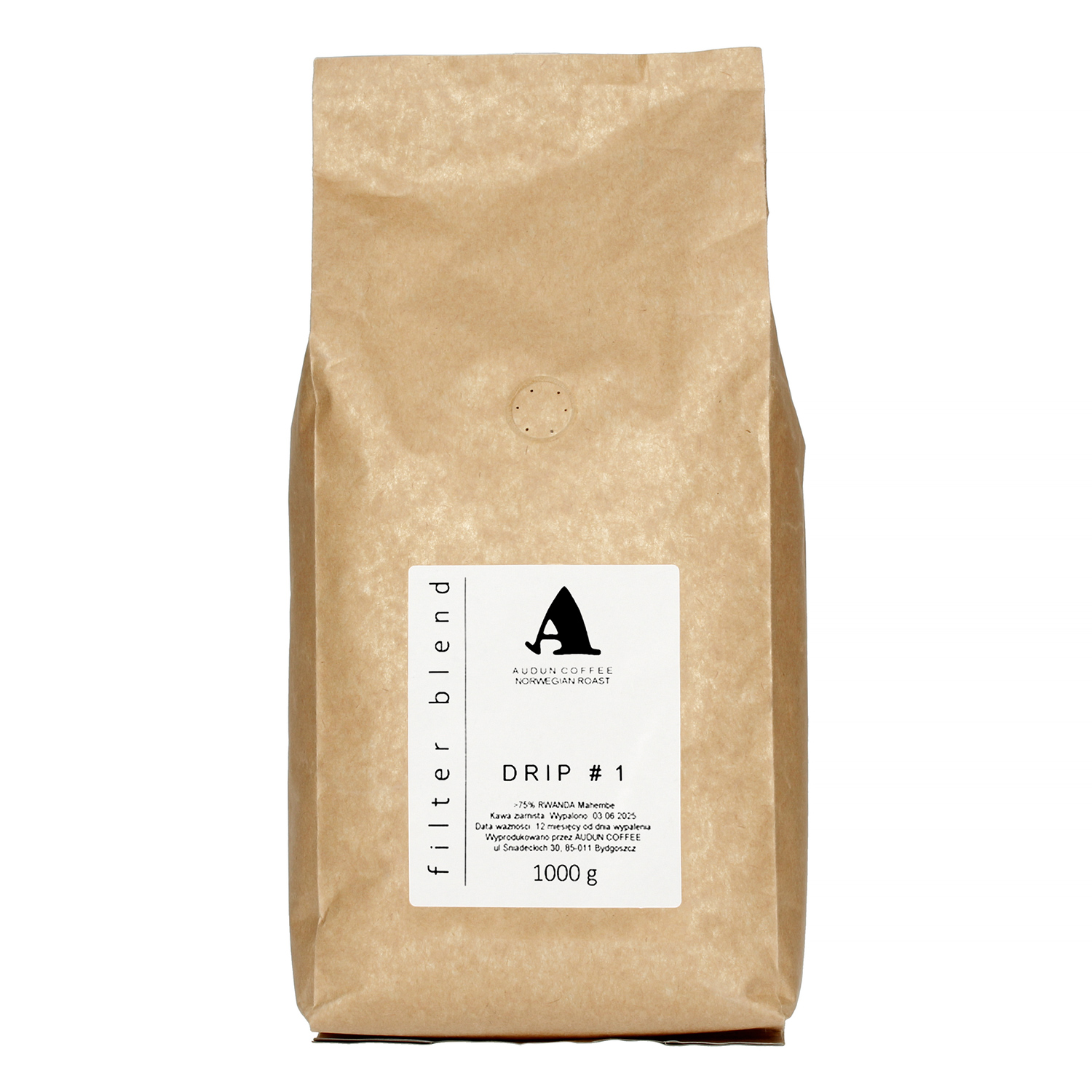 Audun Coffee - kawa ziarnista Drip No. 1 Rwanda Mahembe Filter 1 kg