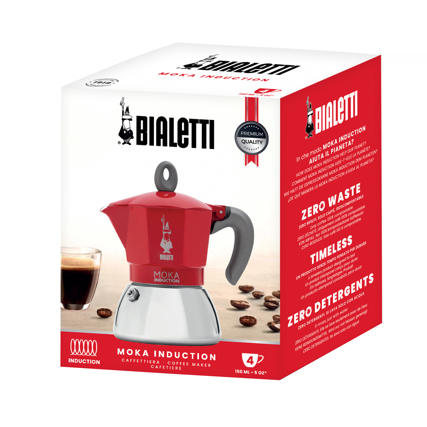 Bialetti New Moka Induction 4tz Red