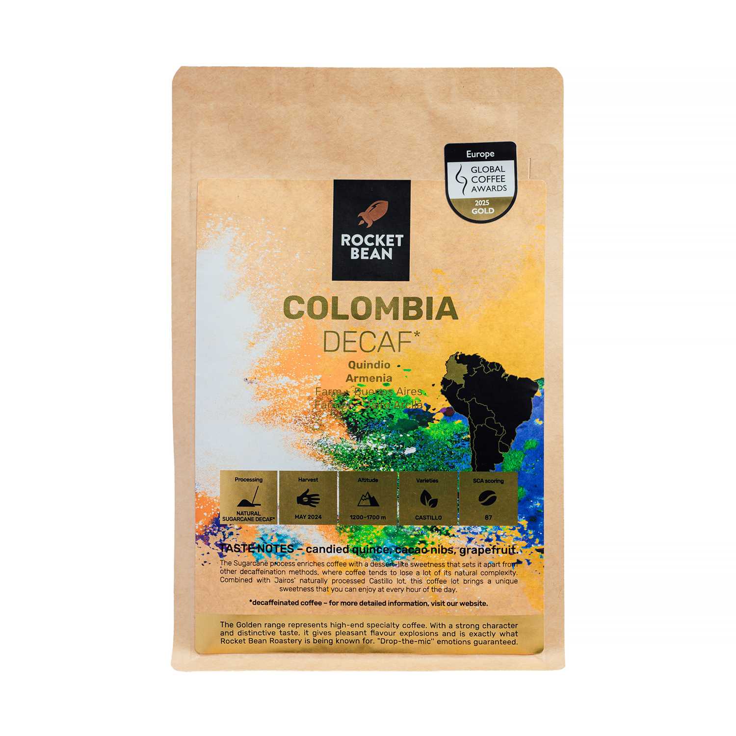 Rocket Bean - Colombia Quindío Armenia Decaf Filter 200 g