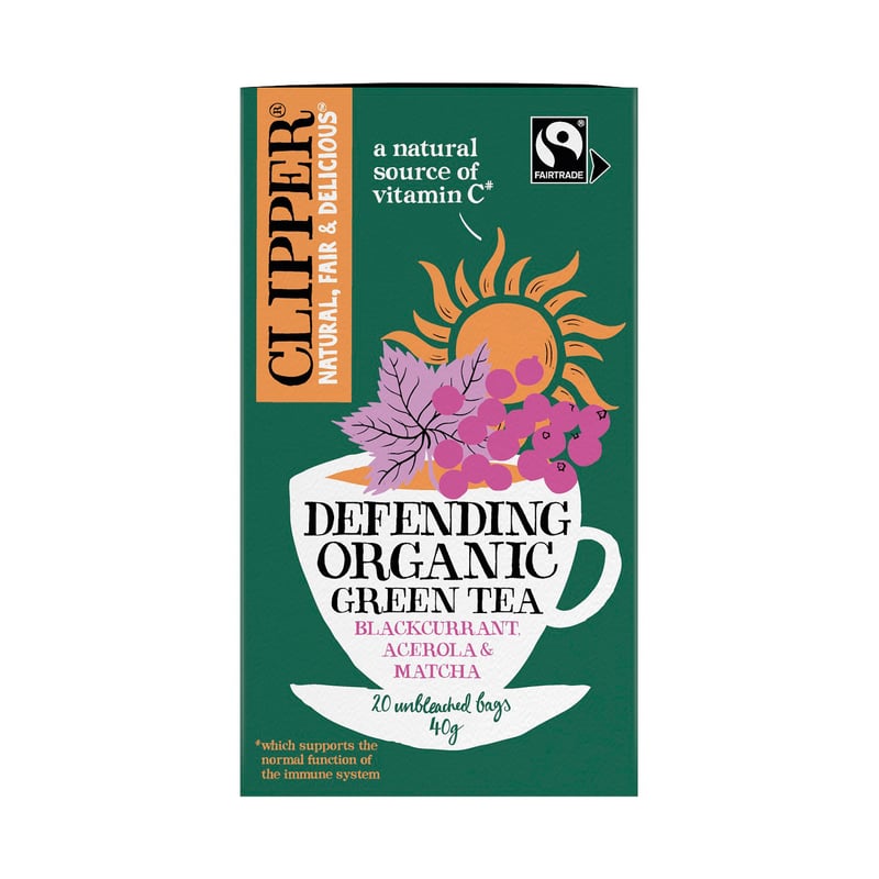 Clipper - Organic Defending Green Tea - Herbata 20 Torebek