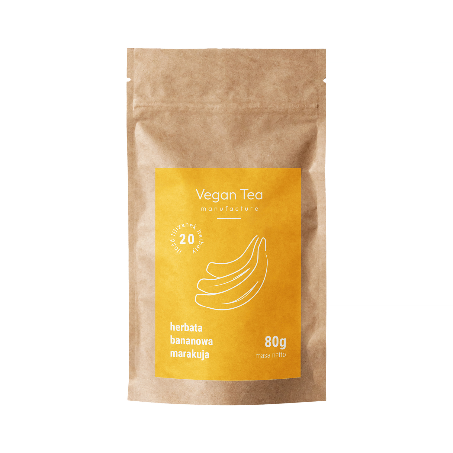 Vegan Tea - napar kwiatowo-owocowy sypany Bananowa Marakuja opakowanie uzupełniające 80 g