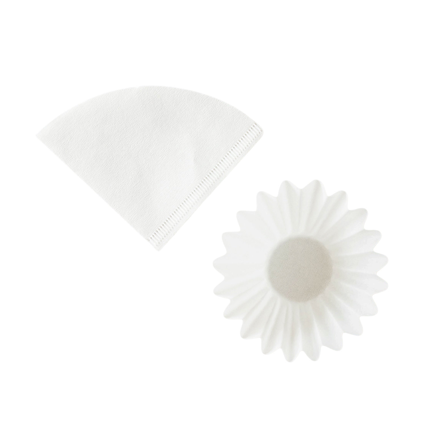 ORIGAMI - Set of Paper Filters S + Paper Filters S with a flat bottom 1-2 fil. 100 Pieces