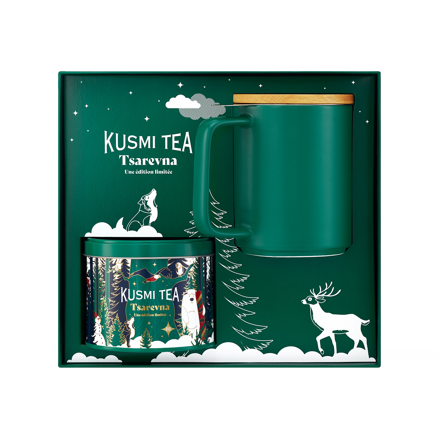 Kusmi Tea - Zestaw Herbata Tsarevna 120g + Kubek z zaparzaczem