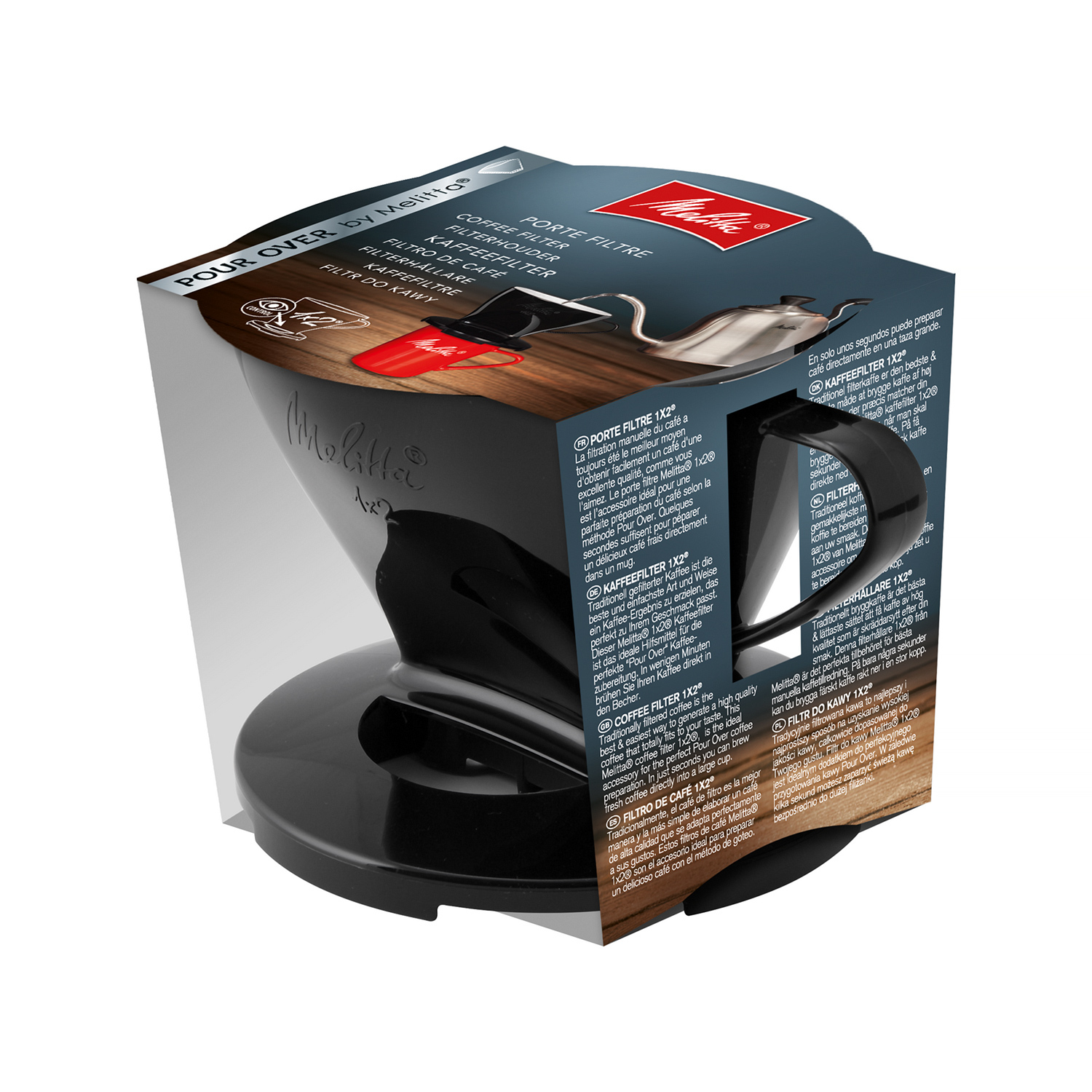 Melitta - Plastikowy dripper do kawy 1x2 Czarny