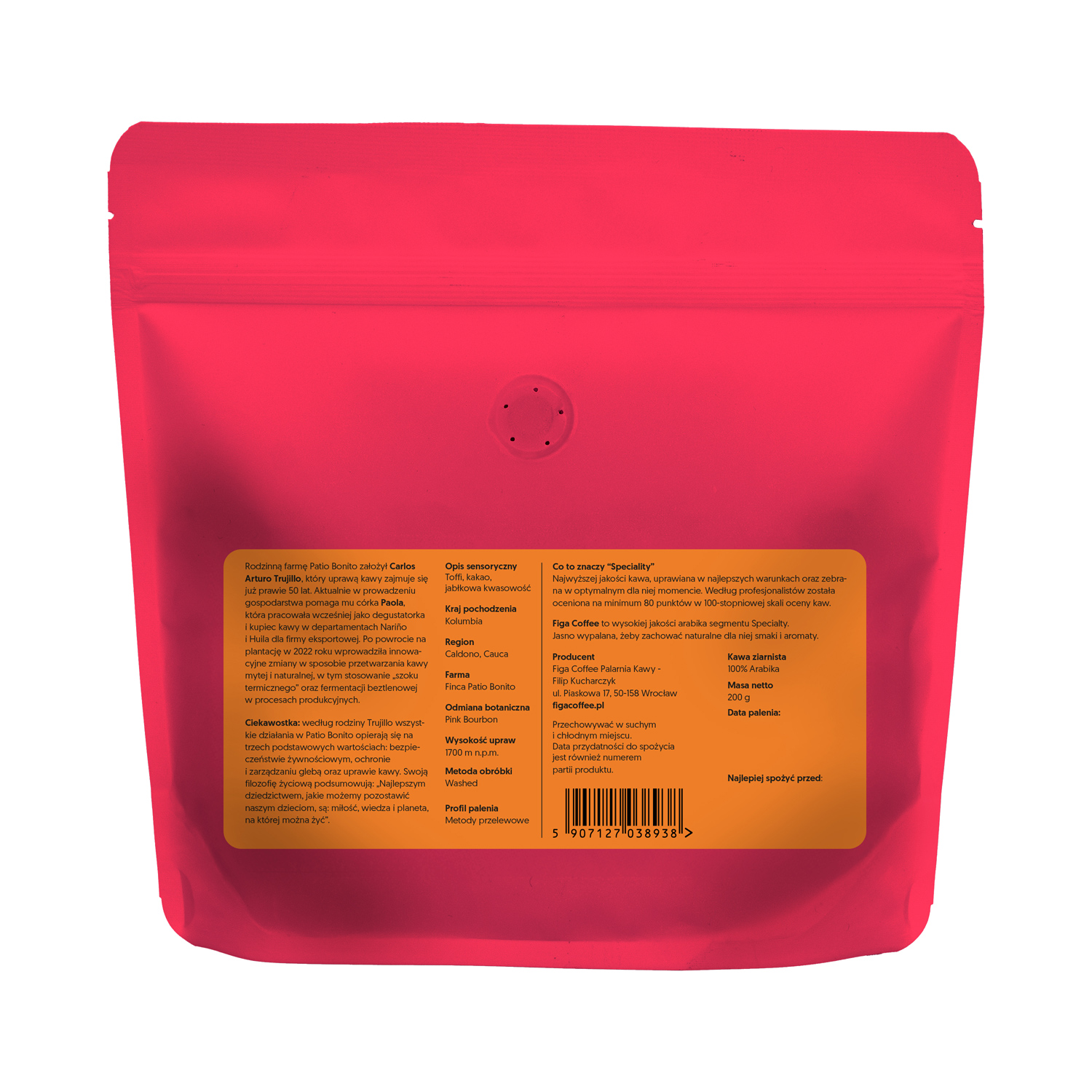 Figa Coffee - kawa ziarnista Kolumbia Paola i Carlos Trujillo Washed Filter 200 g