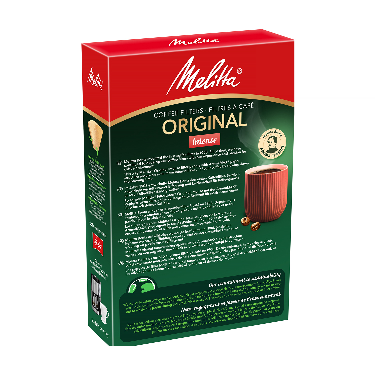 Melitta - Papierowe filtry do kawy 1x4 - Original Intense - 80 sztuk