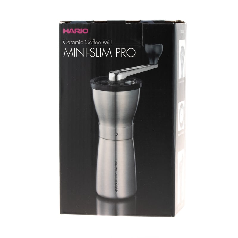 Hario Ceramic Coffee Mill Mini-Slim PRO Silver - Hand Grinder