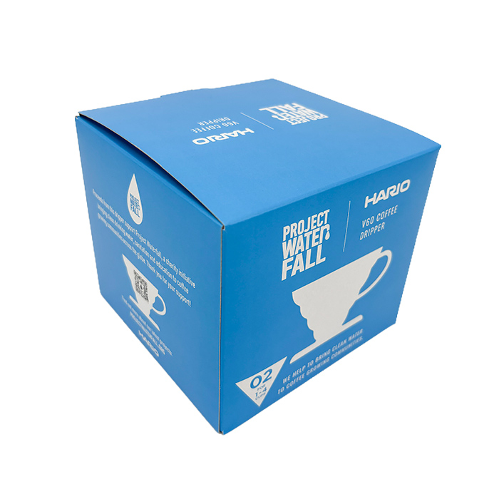 Hario - plastikowy Drip V60-02 Project Waterfall Transparent Blue