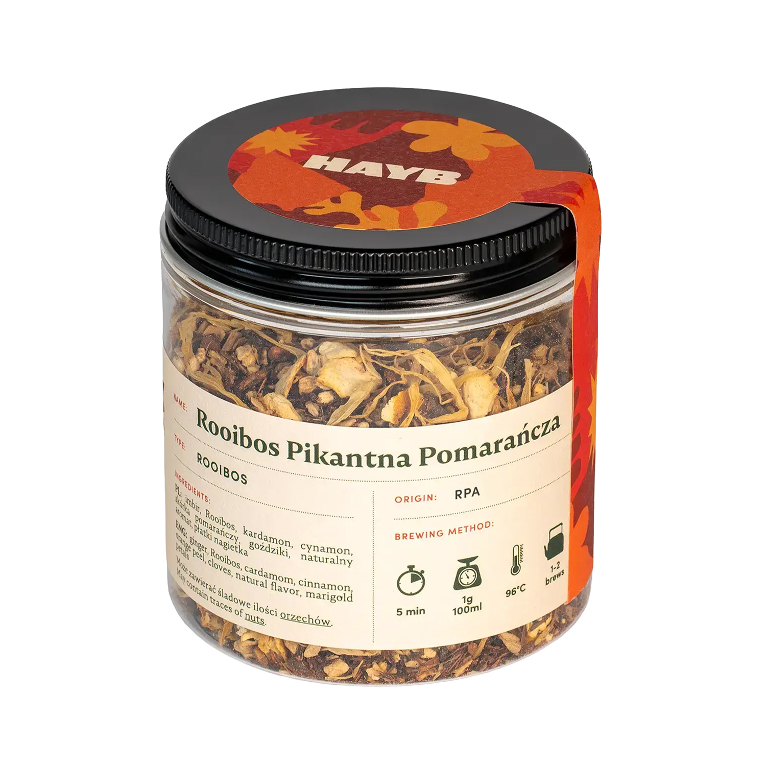HAYB - Herbatka sypana Rooibos Pikantna Pomarańcza 70 g