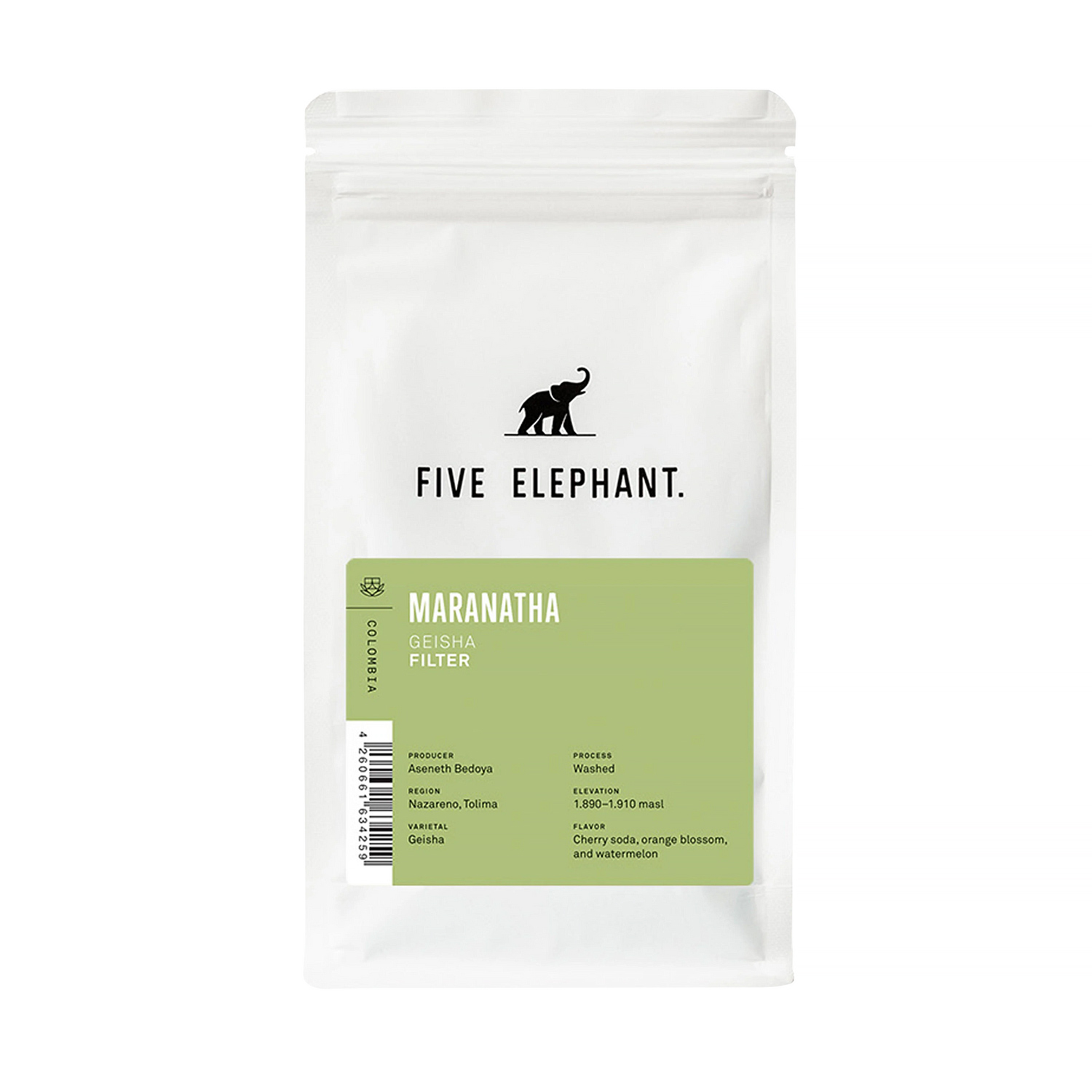 Five Elephant - Colombia Maranatha Geisha Washed Filter 250 g