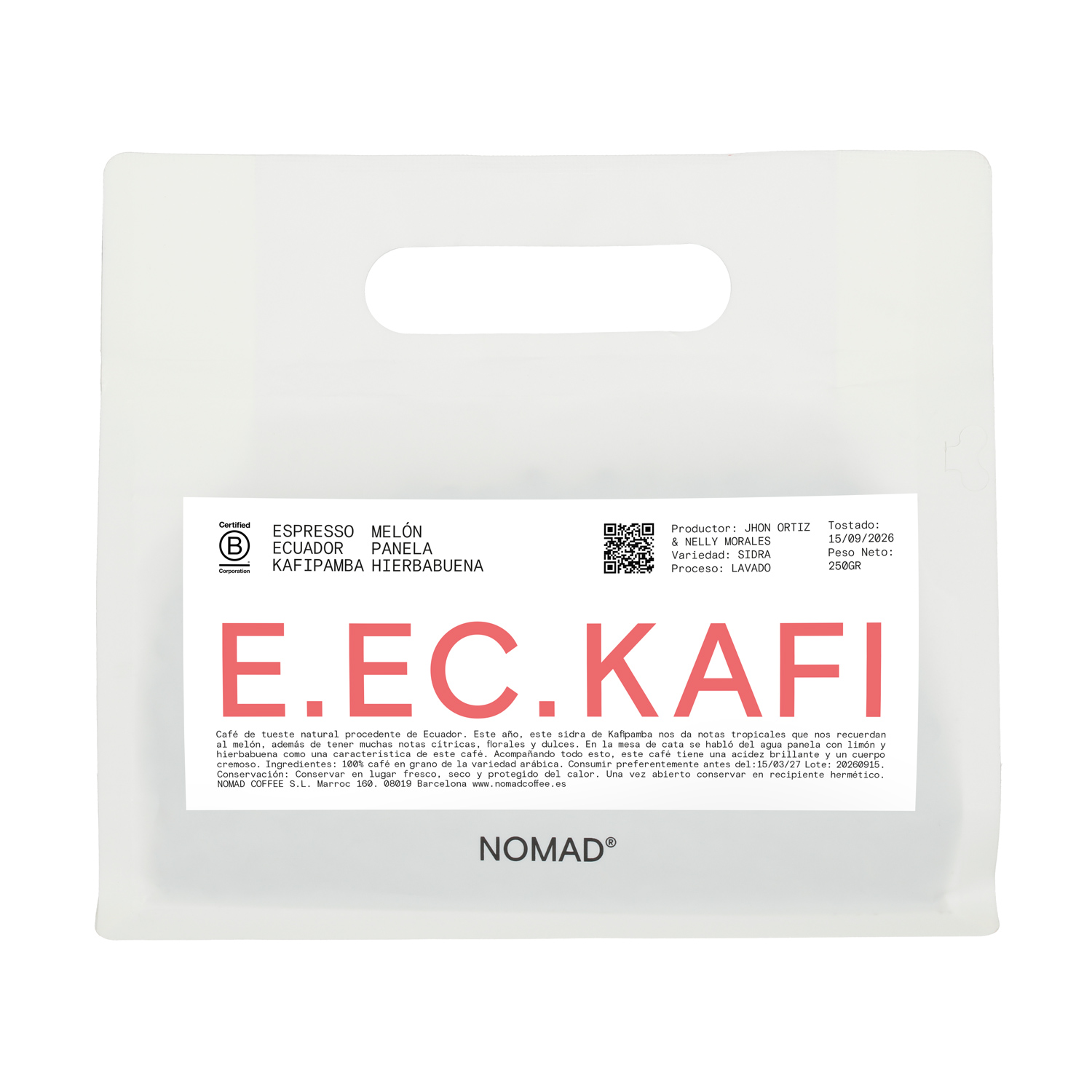 Nomad - Ecuador Kafipamba Washed Espresso 250 g