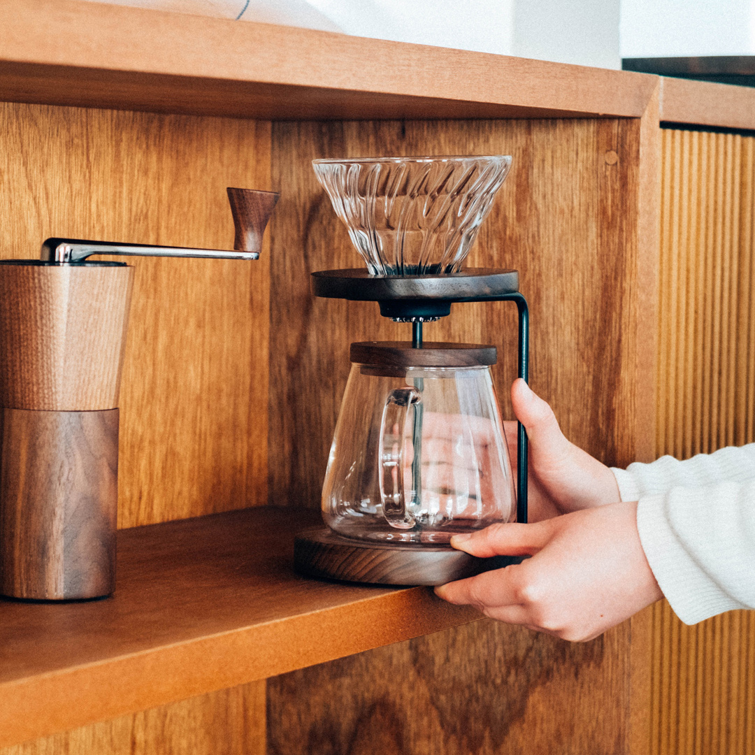 Hario - Drip Stand Set Walnut - dripper ze stojakiem