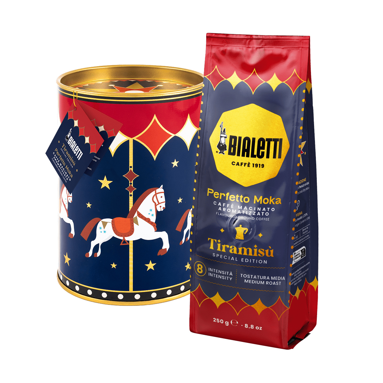 Bialetti - Ground Coffee Caffe Macinato Tiramisu Joyful Christmas Espresso 250 g