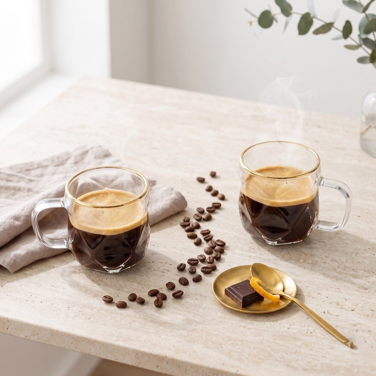 Vialli Design - filiżanki do espresso Geo Gold 120 ml
