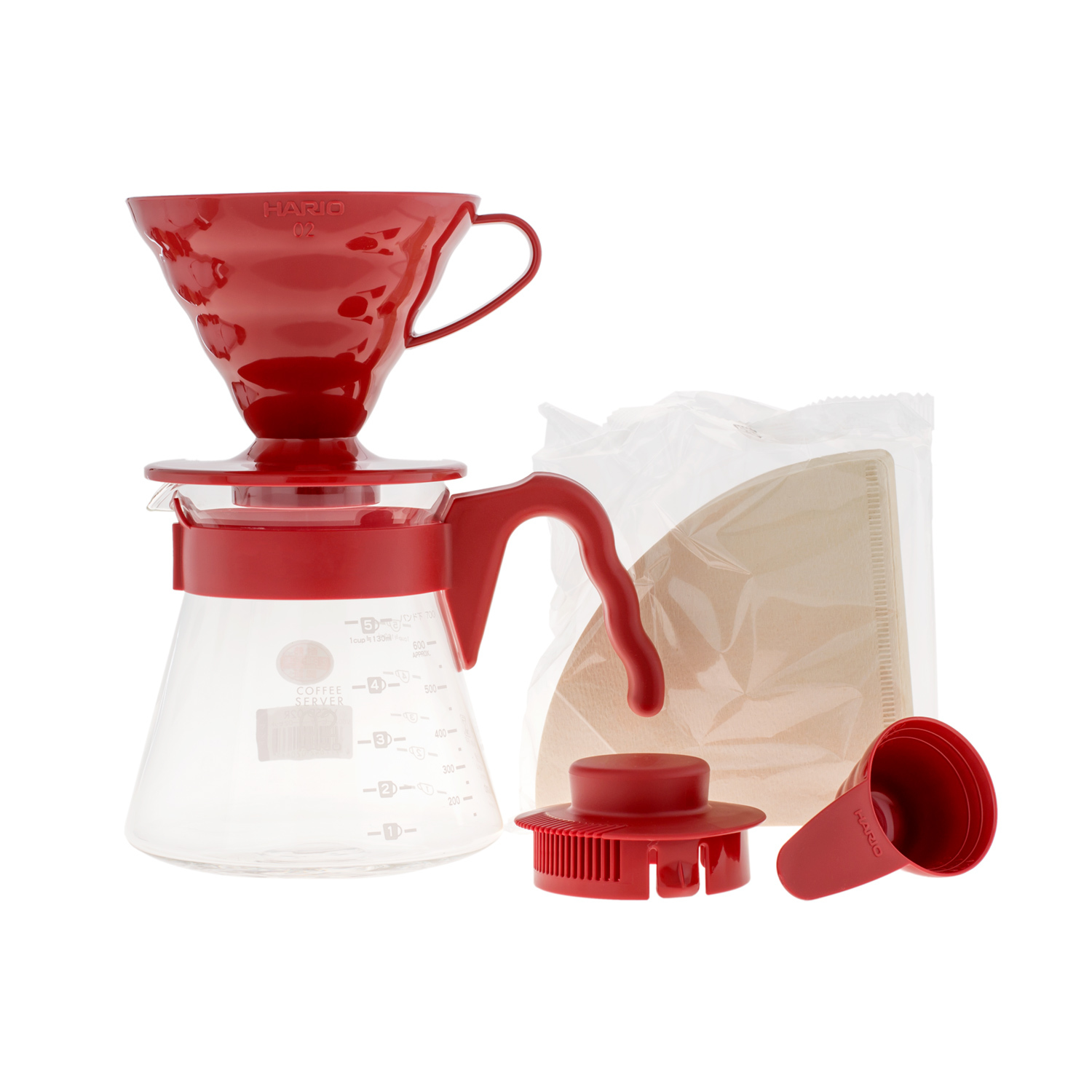 Hario zestaw V60 Pour Over Kit Red - drip + serwer + filtry